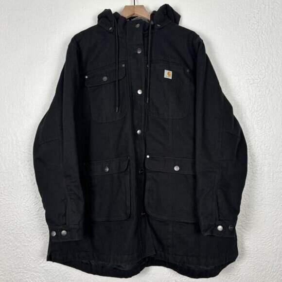 Carhartt Women's Black Field Jacket Loose Fit Size 3X - Picture 2 of 6